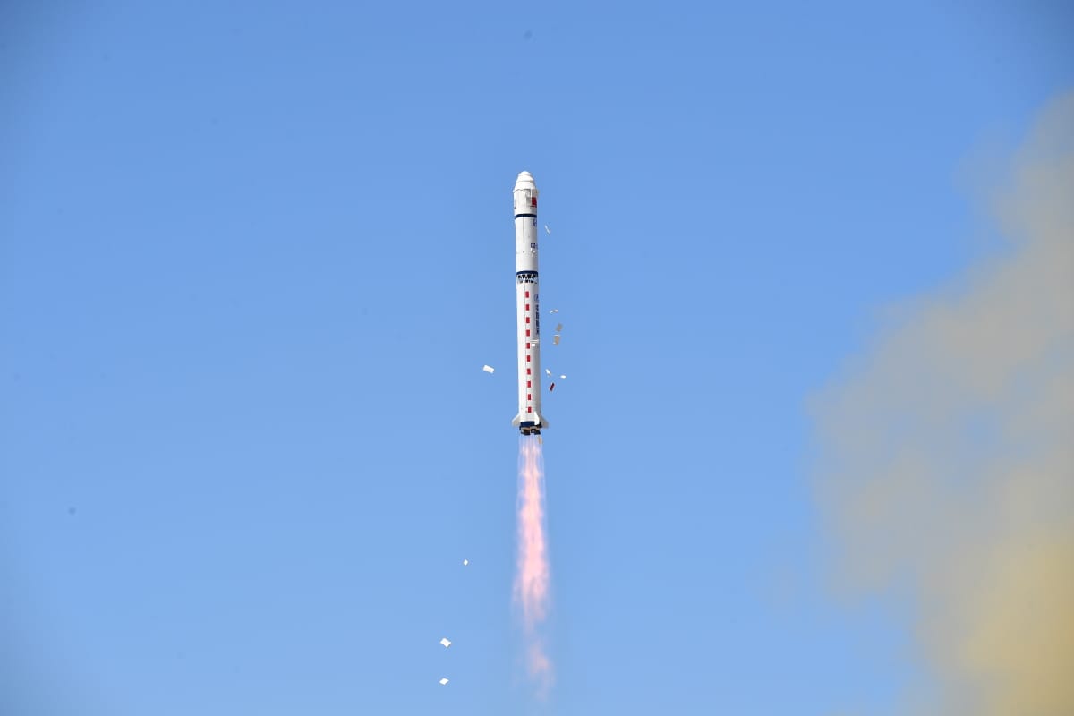 A Long March 2D during first stage flight.