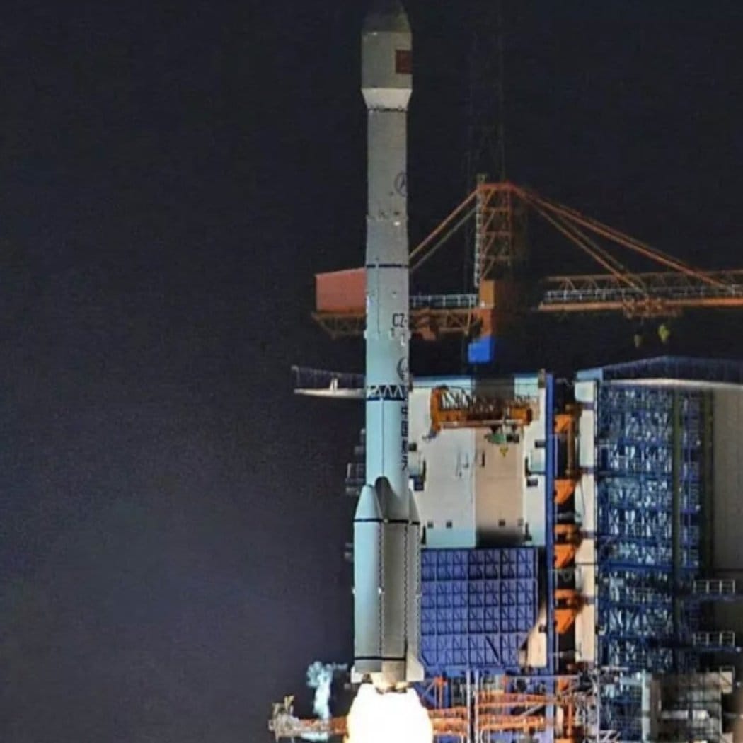 The Long March 3C/E lifting off from its launch pad.
