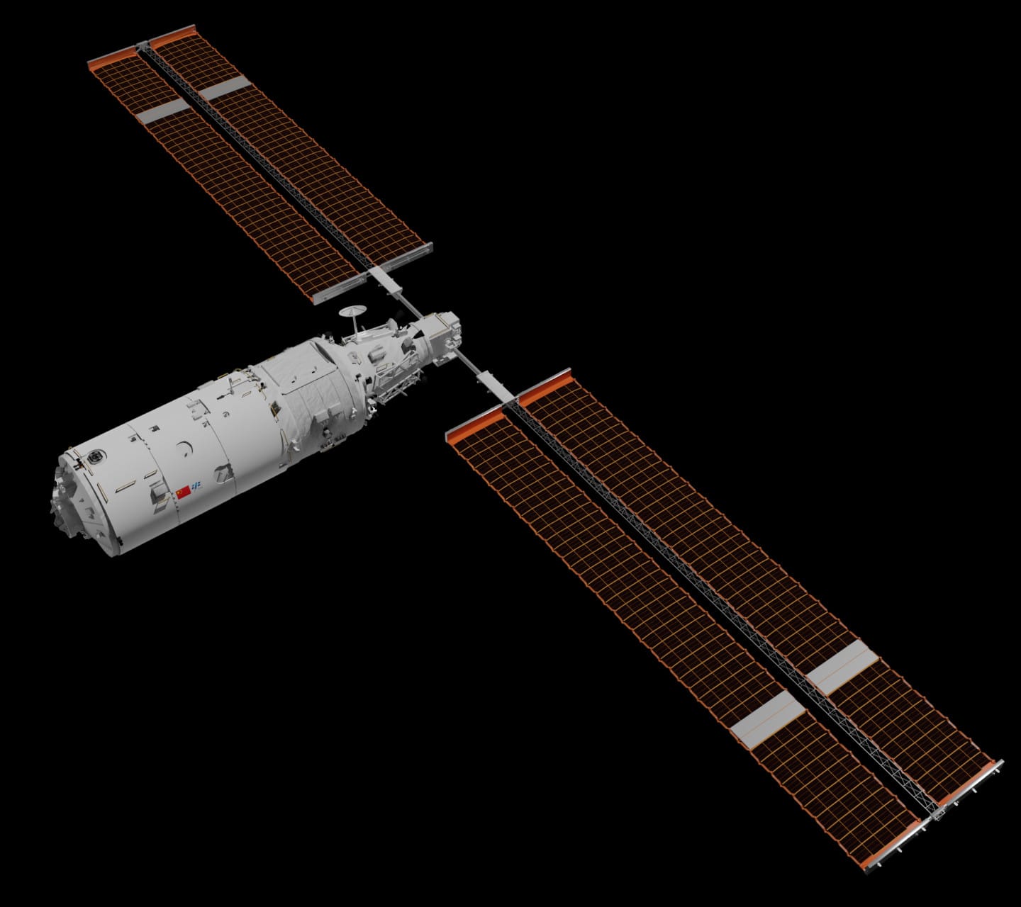 A render of the Mengtian module in free flight. ©Shujianyang/Wikimedia Commons
