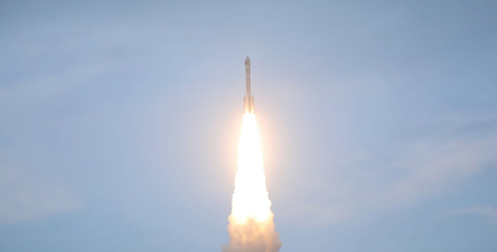 The Long March 6A Y3 vehicle during first-stage flight.