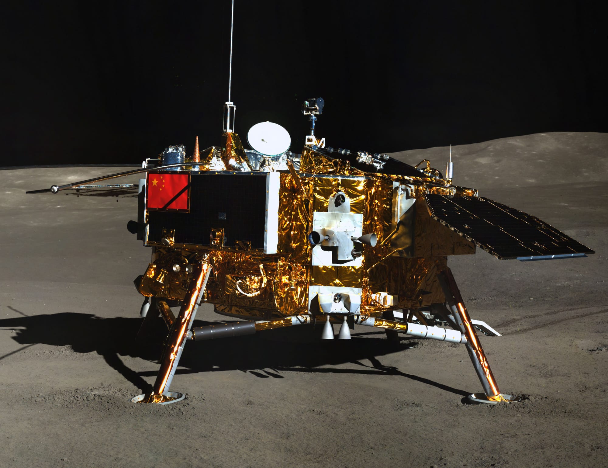 The Chang'e 4 lander as seen by the Yutu-2 rover. ©China National Space Administration/Thomas Appéré