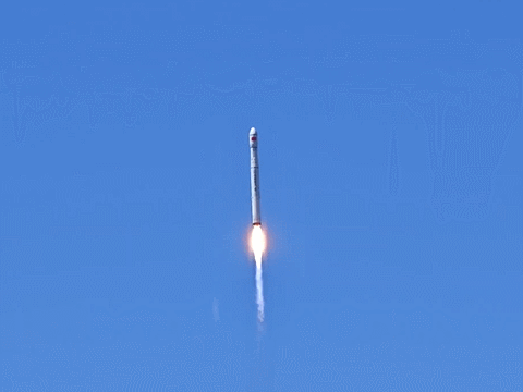 The Long March 6C during first-stage flight.